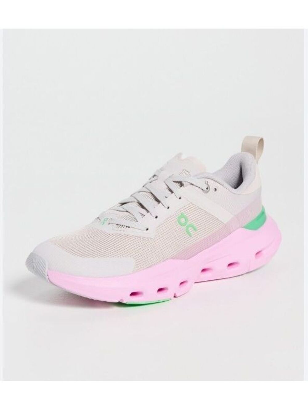 On Cloudnova Pink and Green Lightweight Running Shoes, Size 8